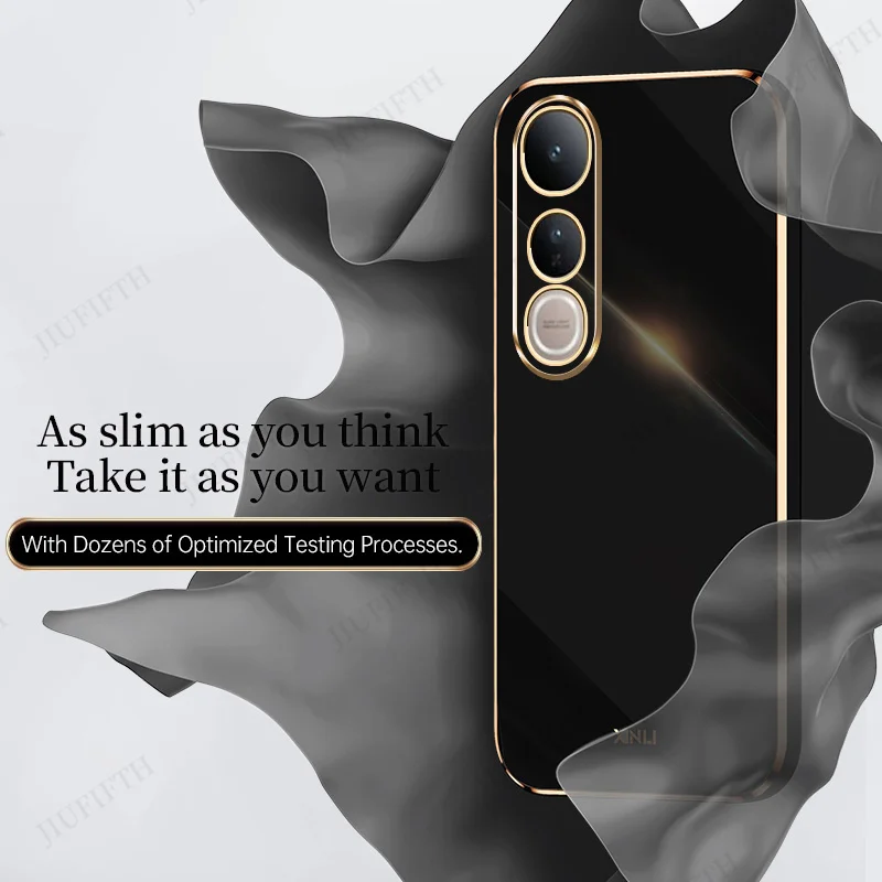 Фото Мягкие чехлы для телефонов из ТПУ V50Lite 6D Plaiting для VIVO V50 Lite 5G, силиконовый противоударный чехол для Vovo V 50, чехол для автомобиля №5