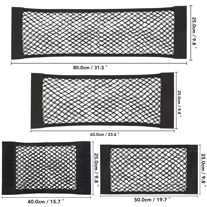 Car Back Rear Mesh Trunk Seat Elastic String Net Magic Sticker Universal Storage Bag Pocket Cage Auto Organizer |