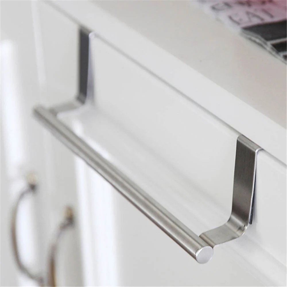 

Stainless Steel Bathroom Towel Holder Rack Stand Bar Cabinet Door Hanging Holder Organizer Stand Household Kitchen Accessories