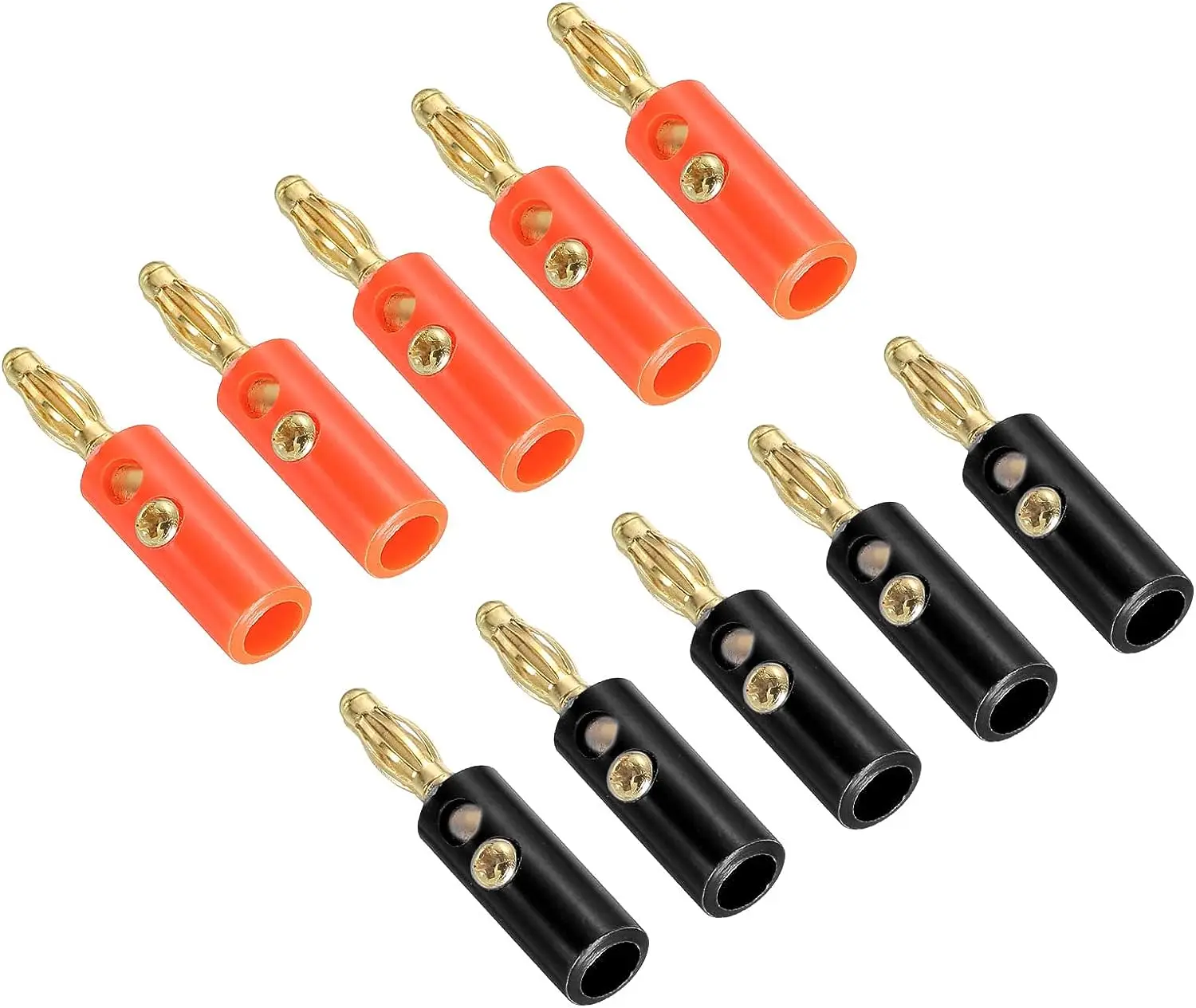 

20 Pack Banana Plugs Connector Screw Type Speaker Banana Plugs 4mm Gold-Plated Alloy Red Black for Speaker Wires