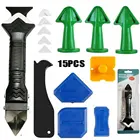 Набор инструментов из нержавеющей стали для нанесения уплотнения, скребок для удаления герметика и раствора, инструменты для отделки, силиконовая насадка-аппликатор