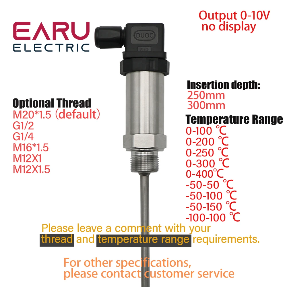 

EARUELECTRIC Встроенный термодатчик 4-20 мА PT100