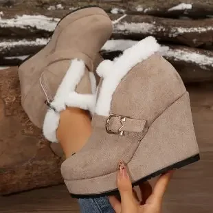 Внешняя торговля женские ботинки большого размера новинка 2024 зимние на меху