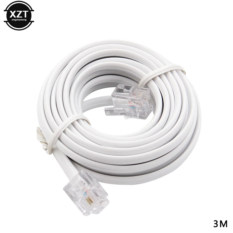 

RJ11 6P2C Modular Telephone Phone Cables Wire White Male to Male Telephone Extension Cables 15M/12M/9M/6M/3M