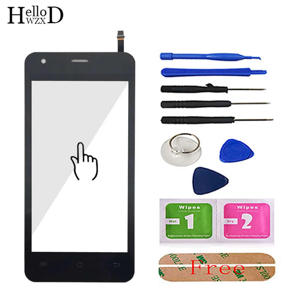 

4.5'' Touch Screen Glass For Micromax A69 Front Touch Screen Glass Digitizer Panel Lens Sensor Flex Cable Tools Free Adhesive