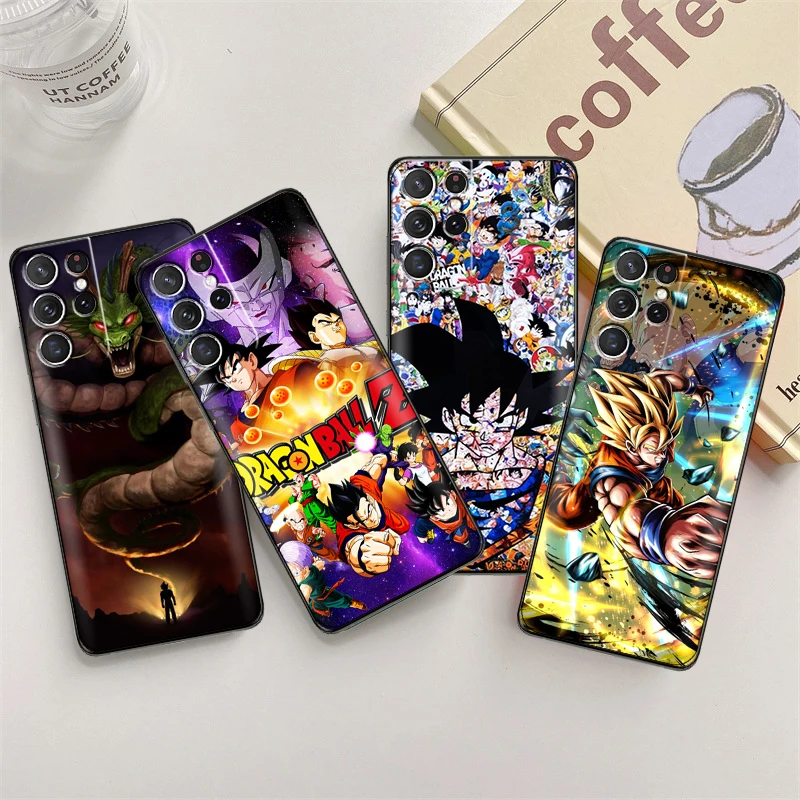 

Japan Anime Dragon Ball Goku Phone Case For Samsung Galaxy S22 S21 S20 Ultra FE 5G S22 S10 10E S9 Plus Black Soft Coque Funda
