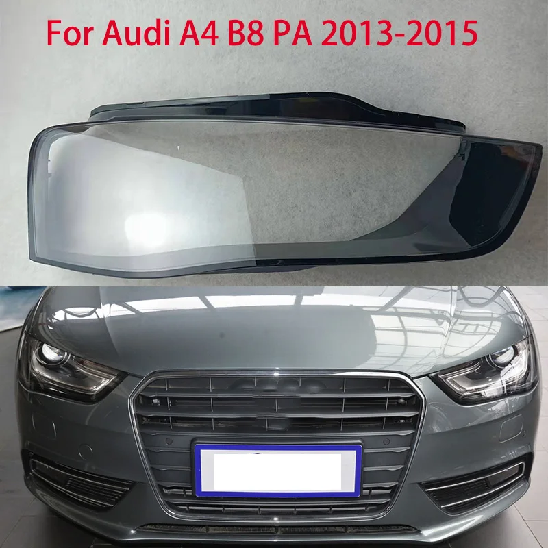 For Audi A4 B8.5 2013-2015 Headlight Lampshade Transparent Headlight Lens Lamp Hoods Lampshade Cover Lens Light Protection Shell