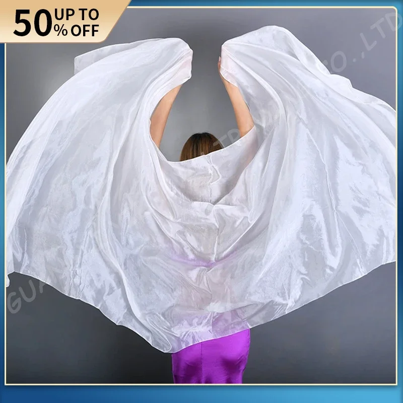 Натуральная шелковая вуаль для танца живота 100% натуральный шелк шарф ручной
