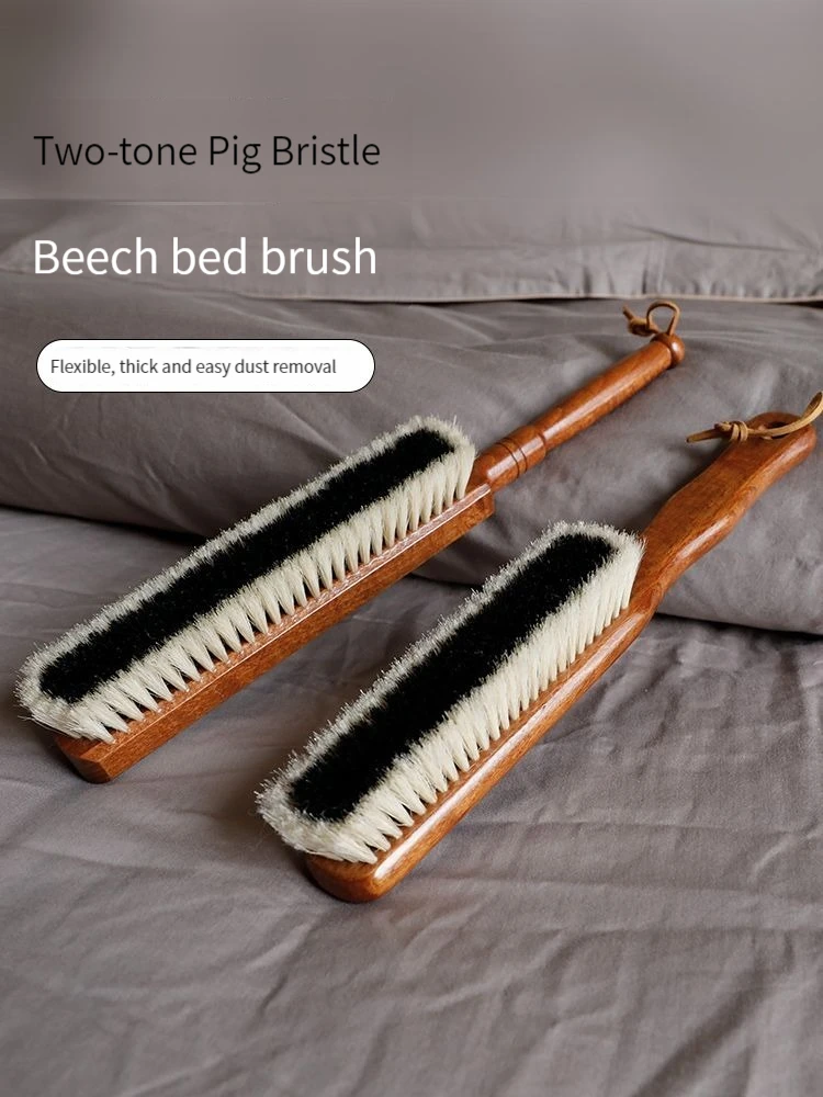 

Sweep bed brush household wooden handle soft hair sweep sofa broom large dust removal brush artifact housework cleaning