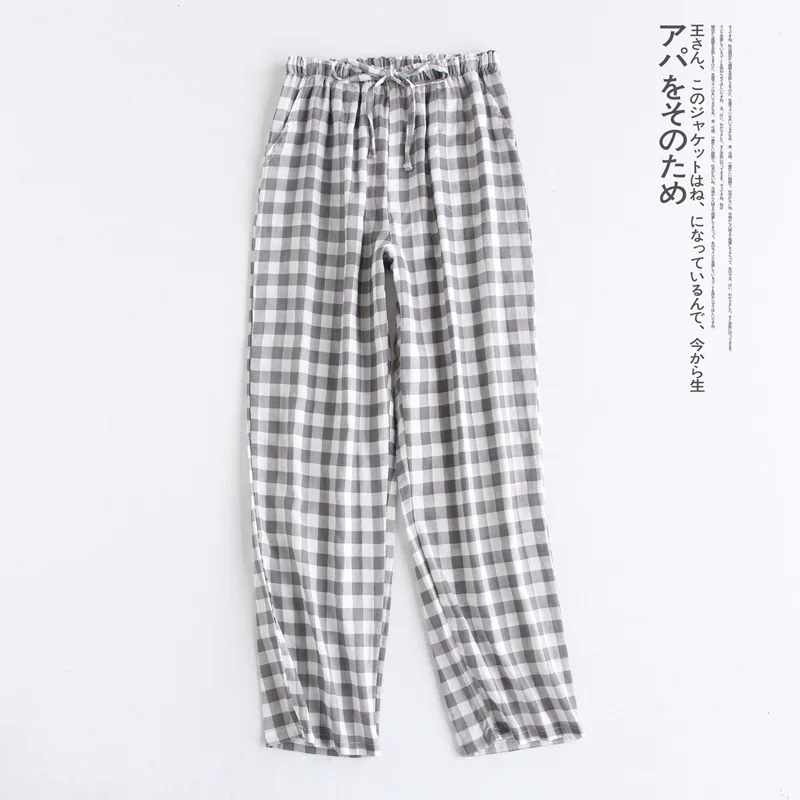 Spring and Summer Couples Trousers, Pure Cotton Gauze Home Pants, Thin Non-printed Style, Home Casual  Pajamas for Men and Women