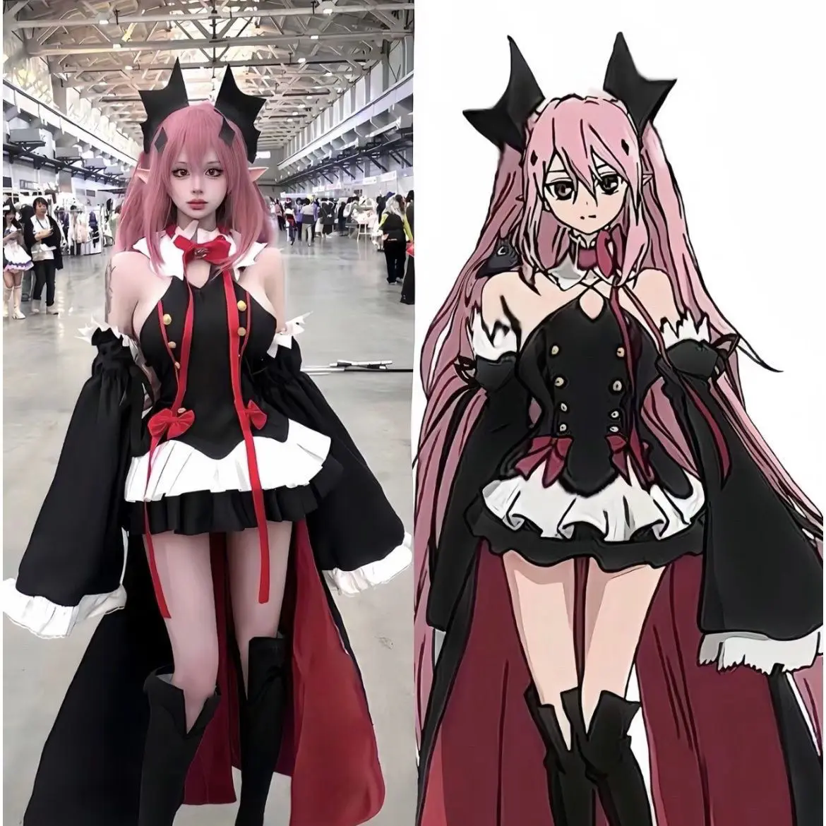 Фото Костюм для косплея Крул Тепес из аниме «Серафим» (Owari no Seraph), платье вампирши-ведьмы в стиле Лолиты, наряд для Хэллоуина и карнавала №1