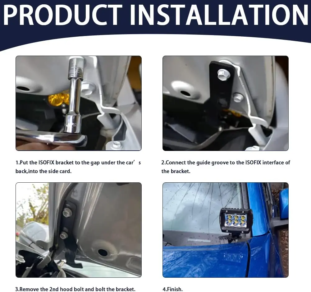 Кронштейн для капота и светодиодной подсветки вспомогательный кронштейн