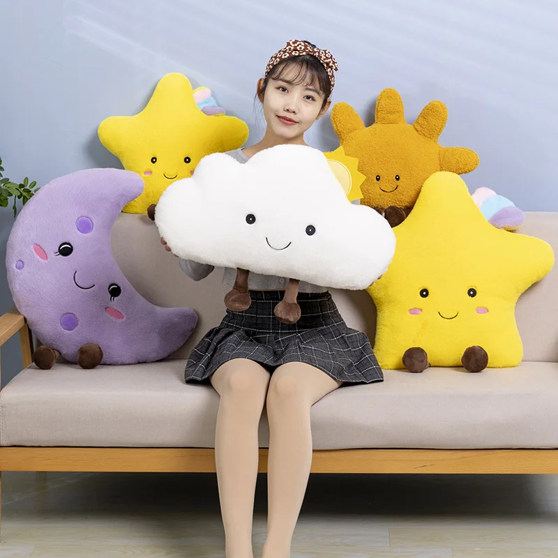 

Cute Plush Sky Cloud Sun Pillow Creative Sunshine Star Plush Toys Stuffed Cushion Dolls Cute Home Decoration Gift for Children