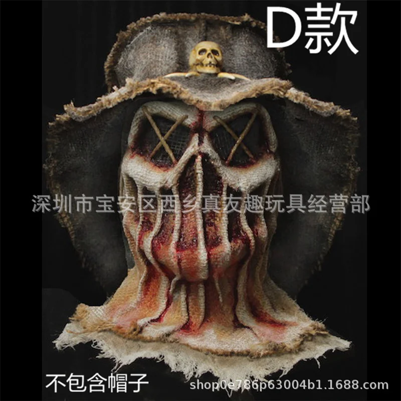 Пугал на Хэллоуин яркая маска накладка голову с перчатками шляпа костюм головной