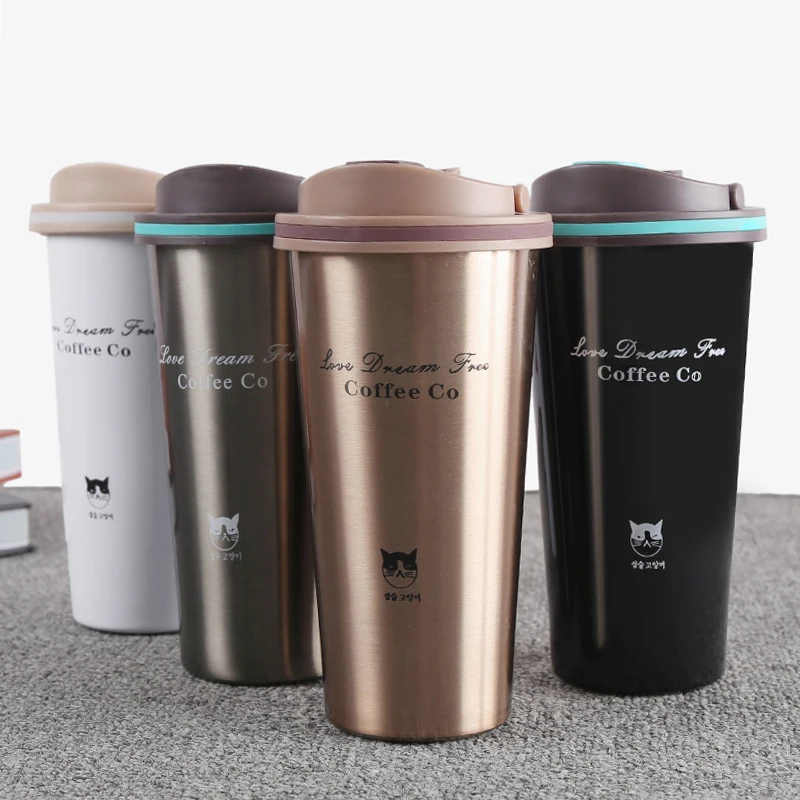 500ML Thermos Mug Coffee Cup with Lid Thermocup Seal Stainless Steel vacuum flasks Thermoses Thermo mug for Car My Water Bottle