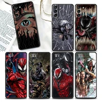phone case for samsung galaxy s22 s21 s20 fe 5g s7 s8 s9 s10e plus ultra soft silicone case cover spider man meets venom