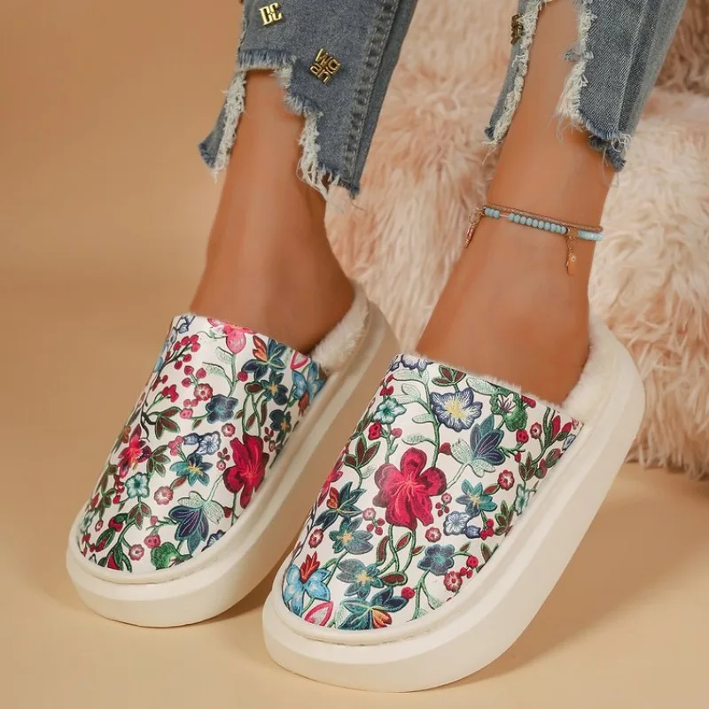 Женские модные тапочки на платформе Новинка осени туфли толстой плоской подошве