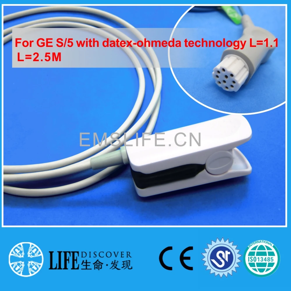 

Reusable adult MR finger spo2 sensor for GE S/5 with datex-ohmeda technology