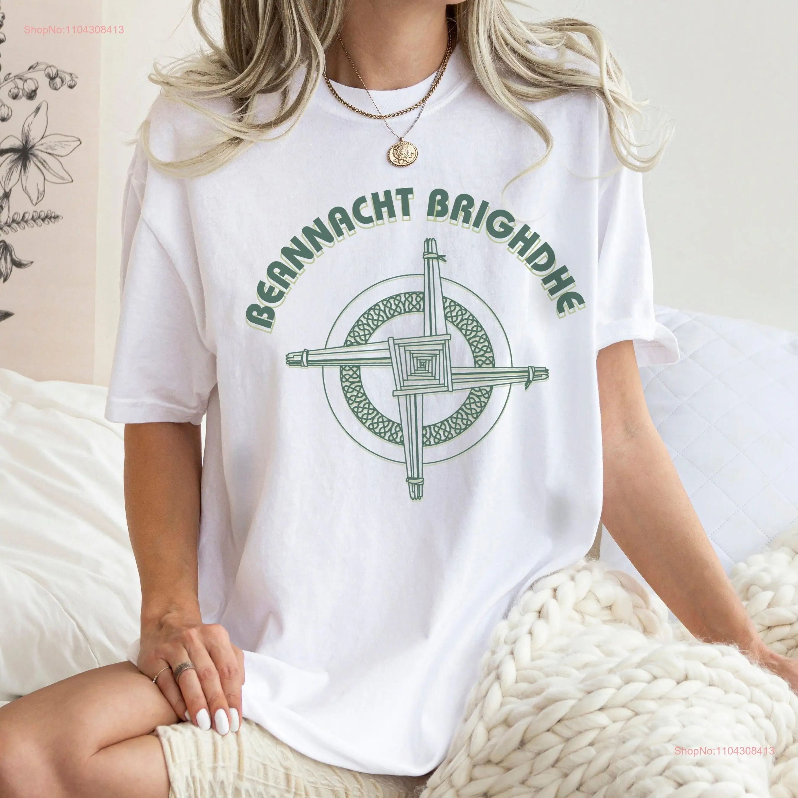 Футболка Beannacht Brighdhe Comfort Colors Brigid Cross Irish Candalmass Imbolg Gaelic Modern Witch Wicca Pagan Holiday