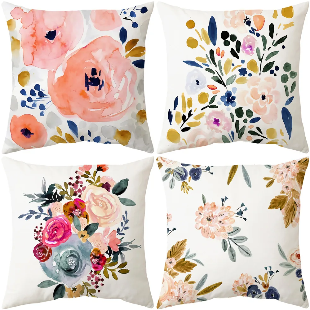 

Чехол для дивана, автомобильного сиденья, кресла, подушки, домашний декор, Весенняя Цветочная последовательная наволочка 45*45 см