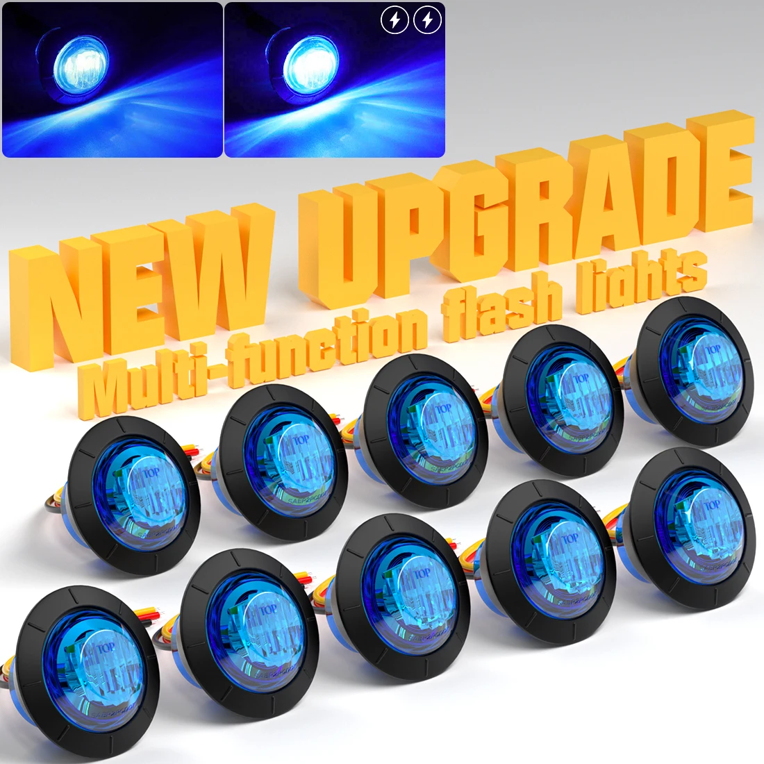 

10 шт. стробоскопы, светодиодные боковые габаритные огни, круглые водонепроницаемые 3/4 дюйма, передние и задние индикаторы, габаритный фонарь для грузовика, автобуса, прицепа, фургона, автофургона