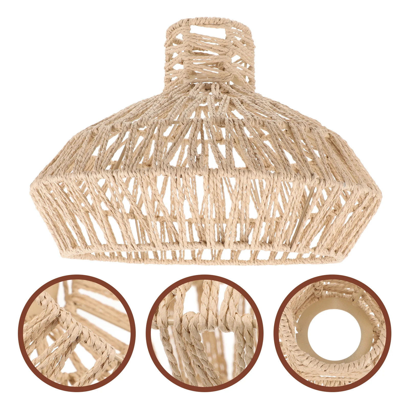 

Small Lampshade Simulated Rattan Ceiling Lamp Shade Paper Weaving Lampshade