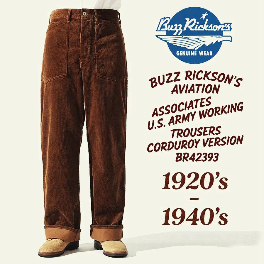 Фото Вельветовые брюки-карго Buzz Rickson 1920-1940s №1