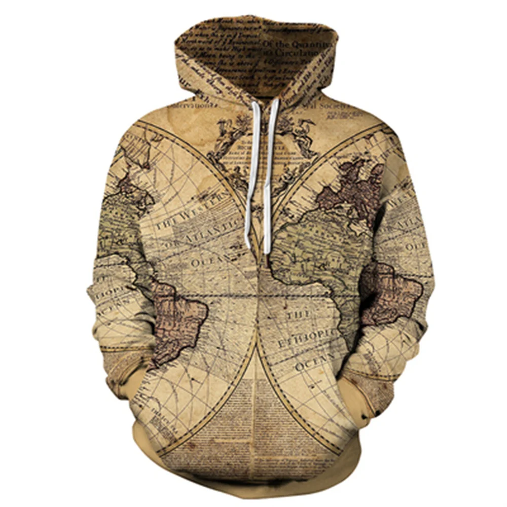

3D Printing Funny Map Christmas Halloween Loose Hip Hop Streetwear Cosplay Fashion Pullover Casual Men Hoodies Sweatshirts