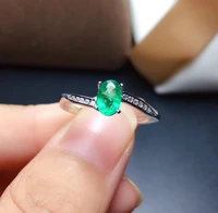 meibapj 46 high quality natural emerald gemstone simple ring for women real 925 sterling silver charm fine wedding jewelry