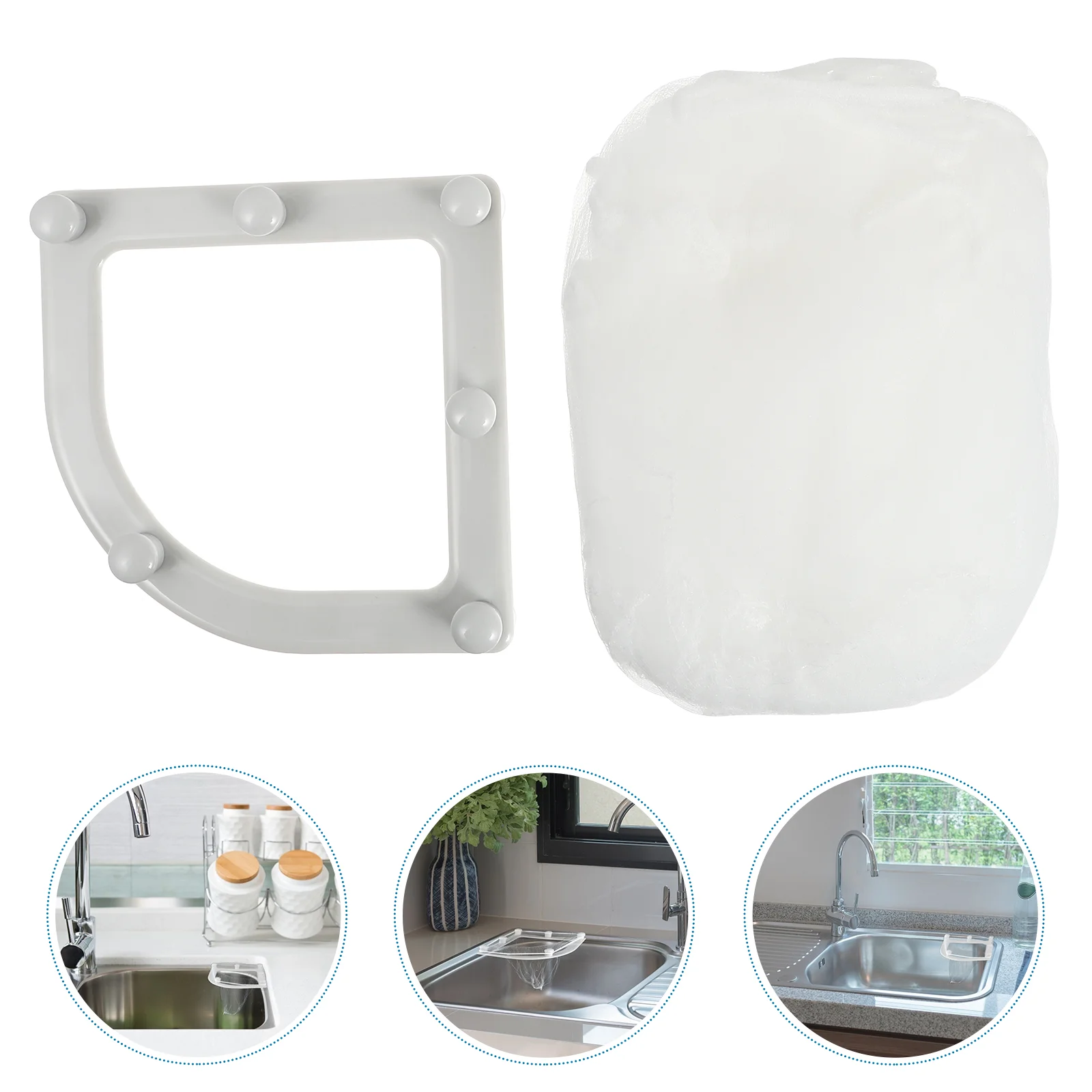 

Sink Strainer Bag Corner Mesh Basket Filter Storage Holder Kitchen Drain Shelf Drainer Garbage Triangle Rack Net Hair Catcher