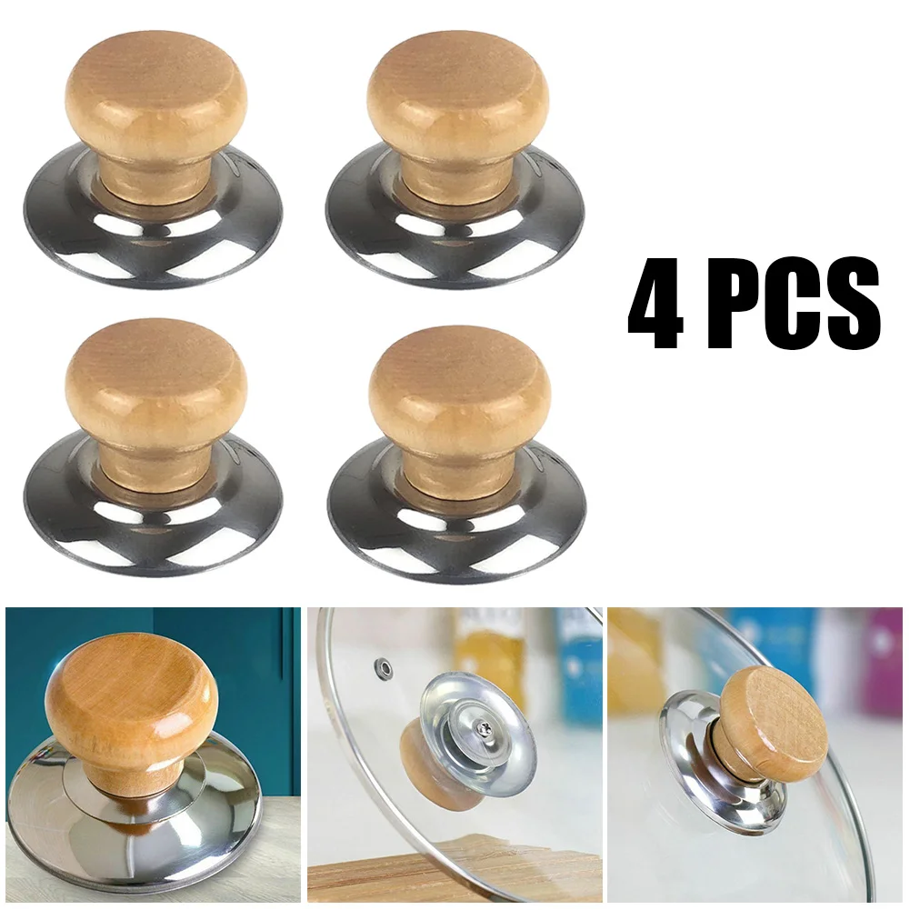 

4Pcs Pot Lid Knob Kitchen Cooking Pot Pan Lids Replacement Knob Lifting Handle Saucepan Lid 2.24 X 1.54inch Kitchen Parts