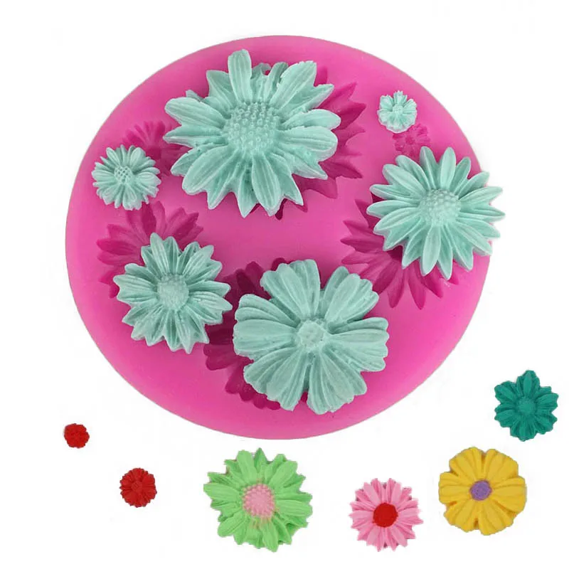 

3D Sunflower Silicone Molds Fondant Craft Decorat Cake Candy Chocolate Sugarcraft Ice Pastry Baking Tool Mould Kitchen Gadget
