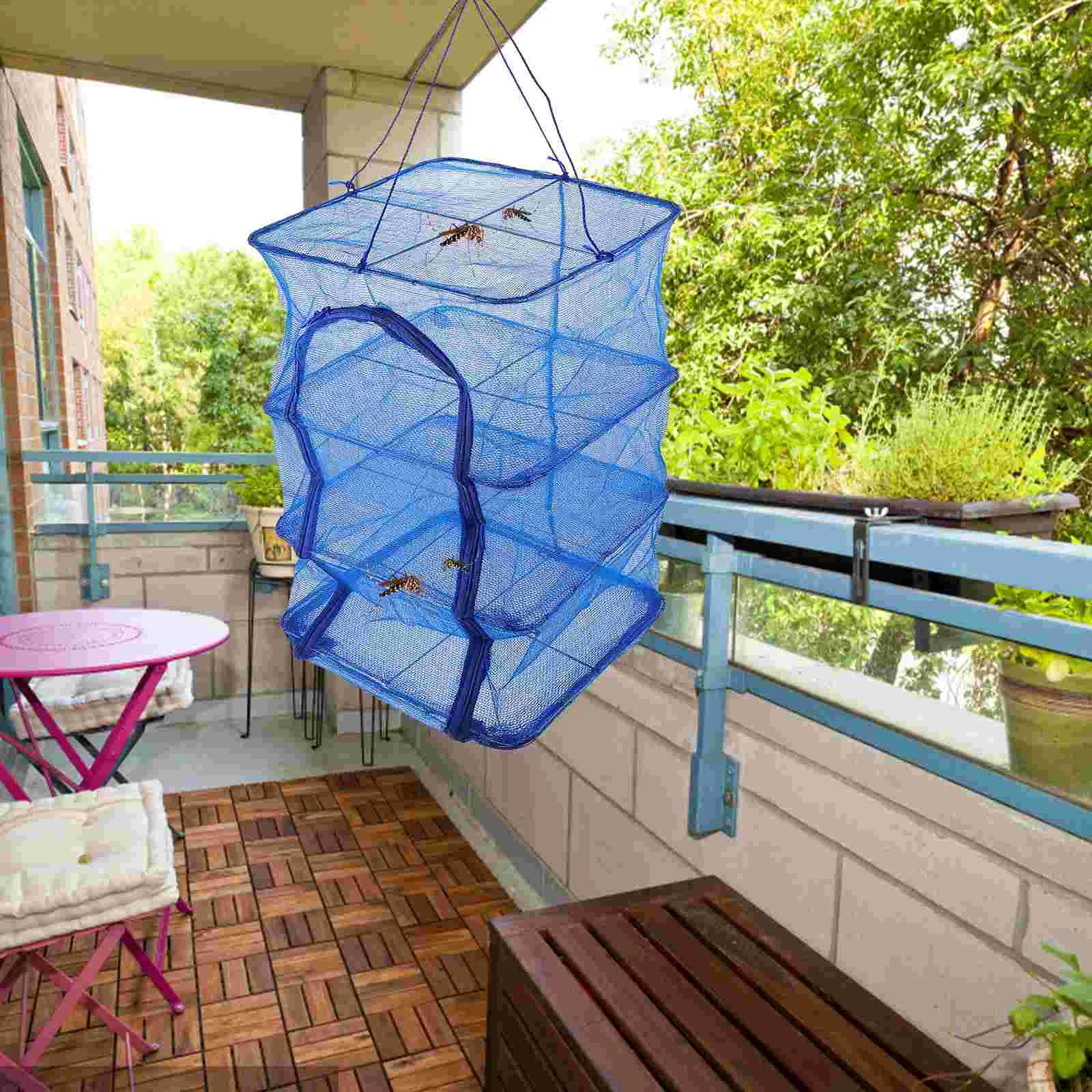 

Foldable Drying Mesh Hanging Rack 4 Layer Collapsible Dryer Basket for Clothes T- shirt Sweater Hydroponics Flowers Fruit