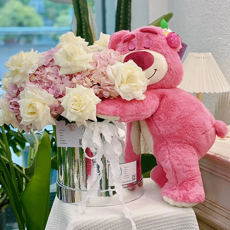 

2022 New Genuine Disney Lying Position Lotso Bear Plush Doll Toy Soft Throw Pillow For Kids Toys Kawaii Birthday Gifts