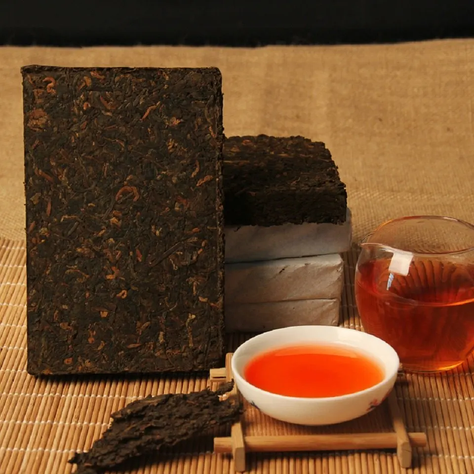 

10-летний китайский чай Юньнань Пуэр, старый созревший китайский чай, забота о здоровье, чайный кирпич пуэр для похудения, чай для похудения, ...