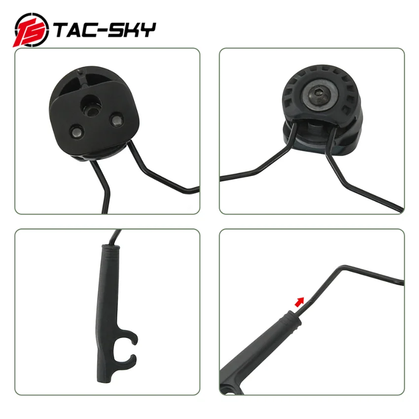 TS TAC-SKY Tactical Headset Electronic Earmuffs Adapter Rail Mount for 3M Peltor TACTICAL 300/500 Hear Protect Shooting Earmuffs