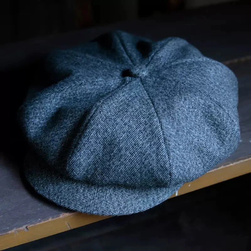 

Кепка газетчика для мужчин и женщин, регулируемый берет в елочку, шерстяная, стиль s BJM99