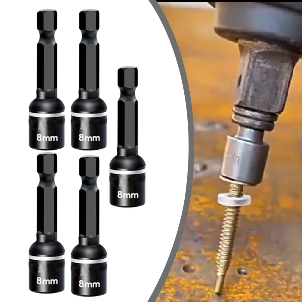 5 шт. 8 мм магнитная гайка отвертка торцевой ключ шестигранный хвостовик адаптер