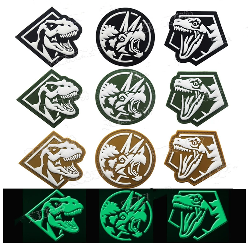 Светящиеся ПВХ нашивки Warlord тираннозавр велоцираптор Рино трицератопс повязка