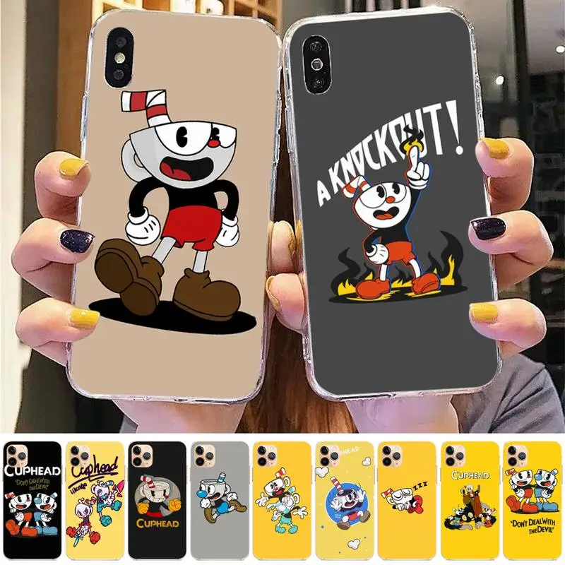 

Yinuoda Cute Cuphead Phone Case for iPhone 11 12 13 mini pro XS MAX 8 7 6 6S Plus X 5S SE 2020 XR case