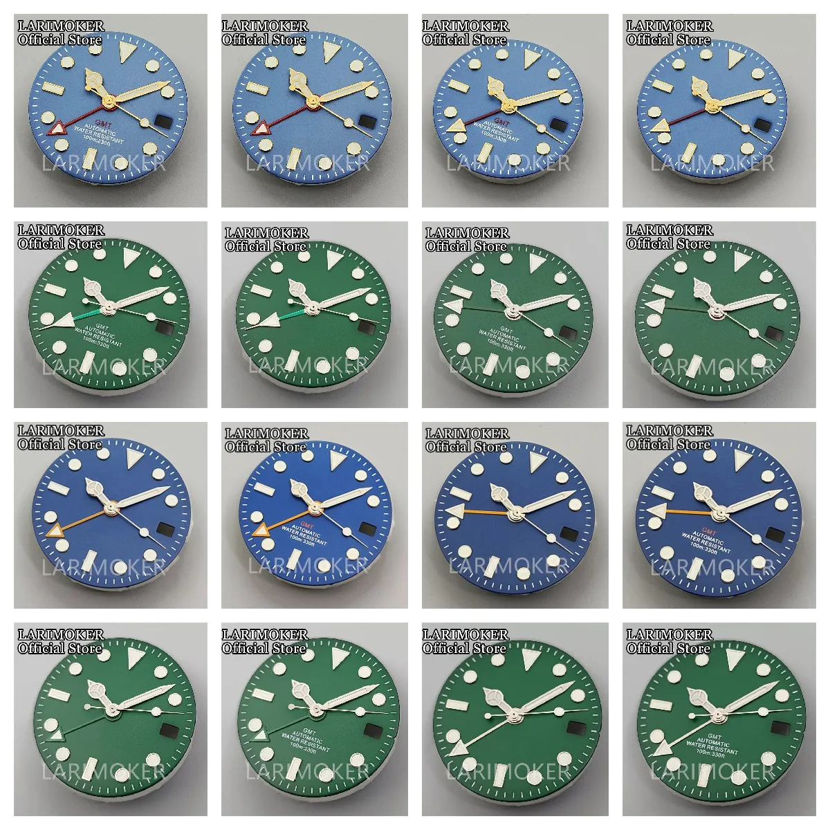 

LARIMOKER 29mm blue Grey green watch dial hands luminous dial fit NH34 movement