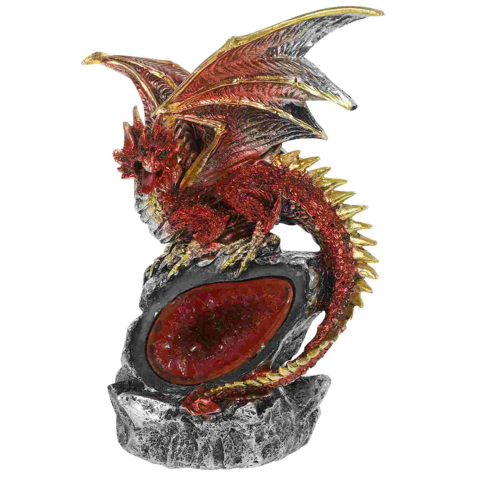 

Resin Dragon Figurine Ornament Battle Statue Evil Halloween Household Gothic Decoration