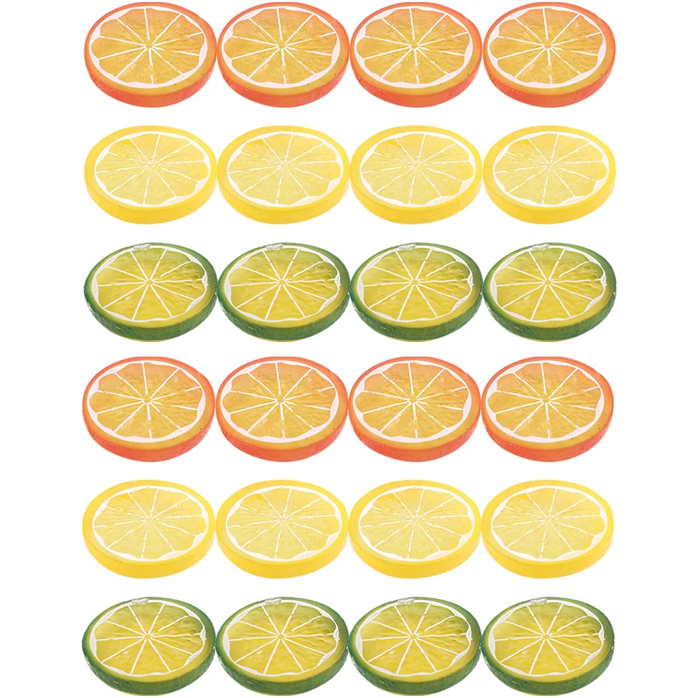 24 шт. имитация ломтика лимона пластиковые ломтики маринованная лаймовая