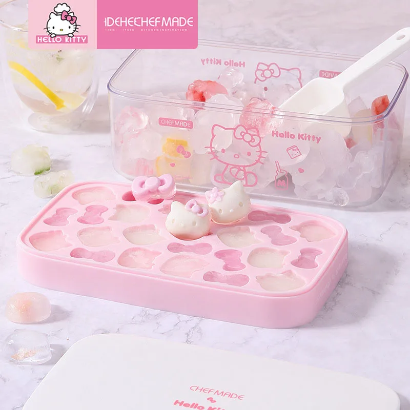 

Милый Sanrio My Melody Cinnamoroll аниме мультяшный пищевой силикон прессованный кубик льда форма домашняя коробка для льда подарок для хранения