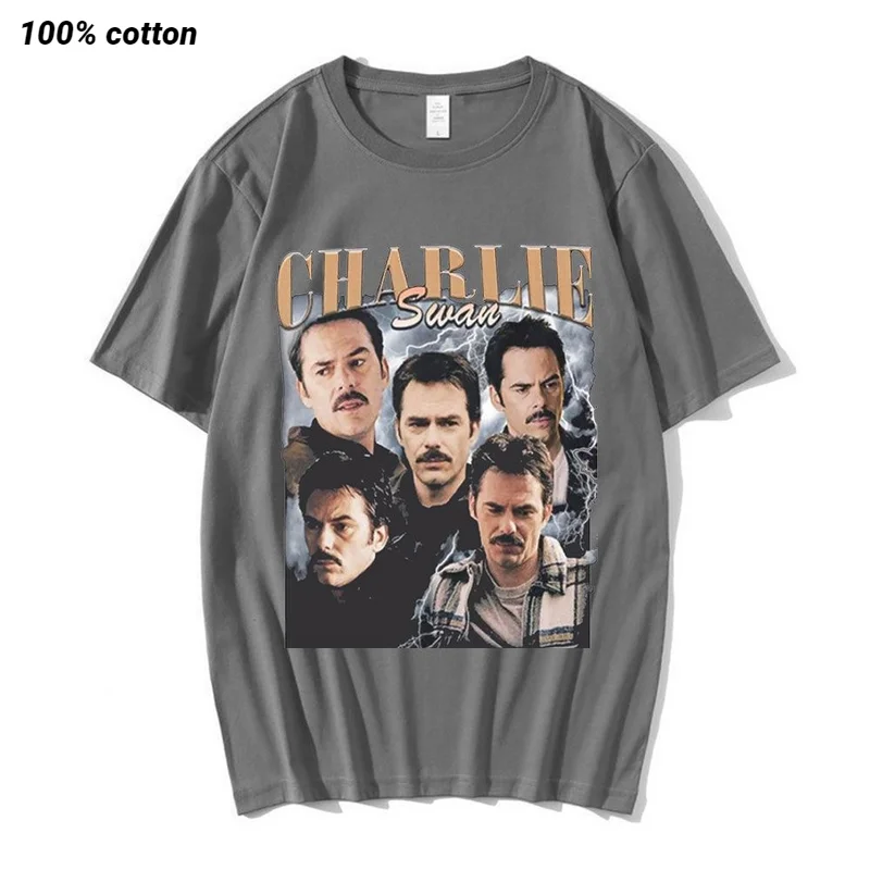 

Team Charlie Swan T Shirt Billy Burke Graphic Printed Tshirts Men Women Cotton Short Sleeve Oversized Tee Shirt Vintage Clothing