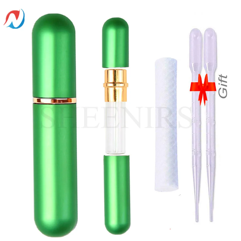 

1pc Aluminum Metal Nasal Inhalers for Essential Oils Aromatherapy Empty Aluminum Tubes with Replacement Wick for travel perfume