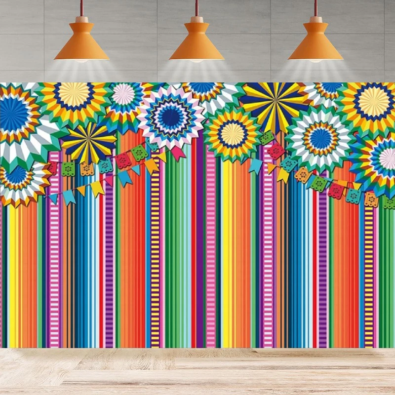 Фон для фотосъемки мексиканский карнавал фестиваль тема цветок полоса ребенок