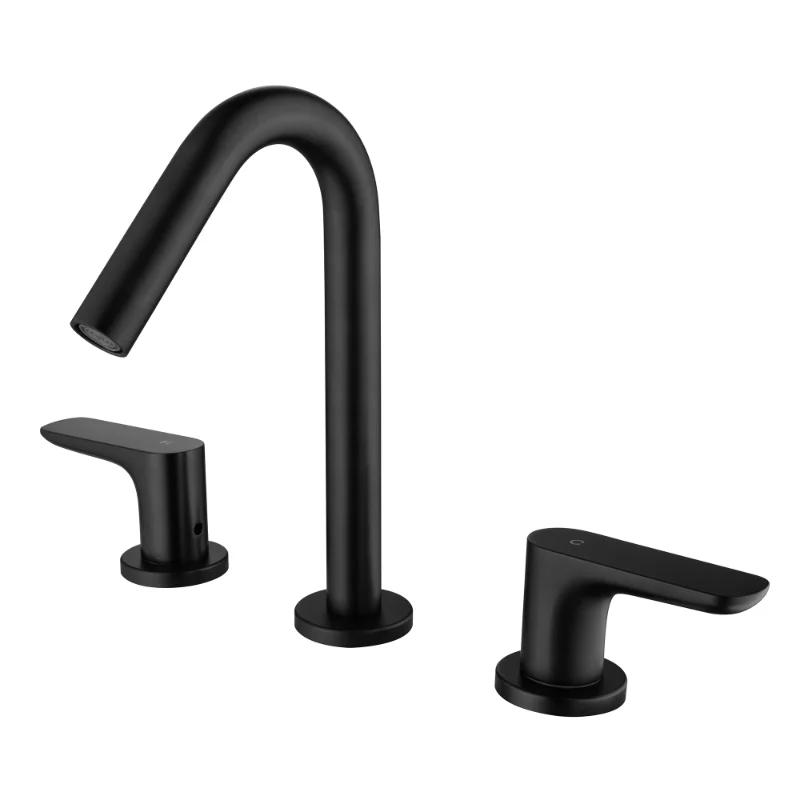 

Two-Handle Widespread Bathroom Faucet Matte Black Brass [US Stock]