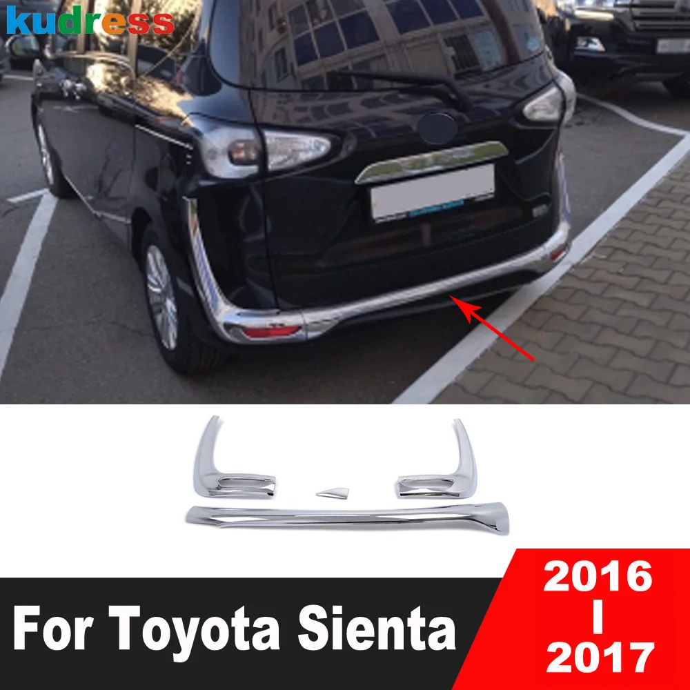 

For Toyota Sienta 2016 2017 2nd Ge XP170 ABS Chrome Rear Bumper Lid Cover Trim Tail Fog Light Lamp Molding Trims Car Accessories