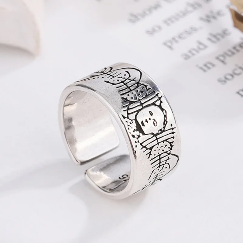 

New Fashion Engraved Rings Delicate Pattern Women Men Couple Rings Anniversary Gift Daily Wear Personality Unisex Jewelry